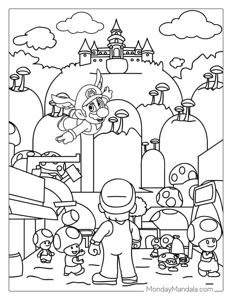 50 Mario Coloring Pages Free PDF Printables 