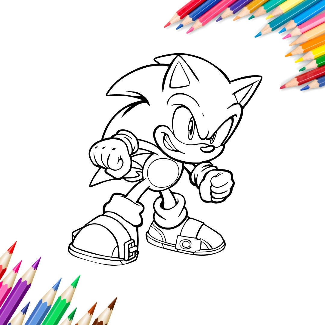 50 Sonic Coloring Pages For Kids digital Download Etsy 50 Sonic Coloring Pages For Kids digital Download Etsy