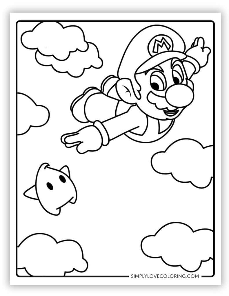 super mario printable coloring pages