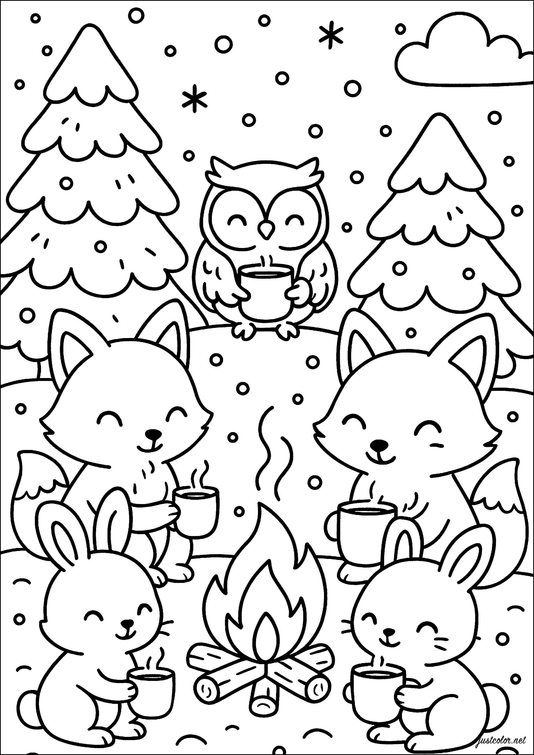 winter coloring pages printable pdf