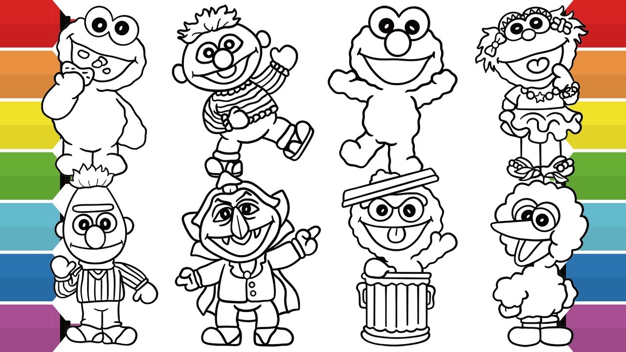 All Sesame Street Characters Coloring Pages Elmo Cookie Monster Ernie Bert Big Bird Zoe YouTube All Sesame Street Characters Coloring Pages Elmo Cookie Monster Ernie Bert Big Bird Zoe YouTube