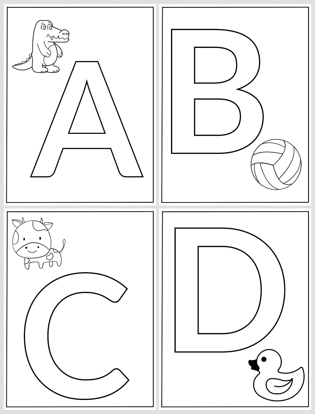 Alphabet Coloring Pages 26 Free Printables For Learning Letters Alphabet Coloring Pages 26 Free Printables For Learning Letters