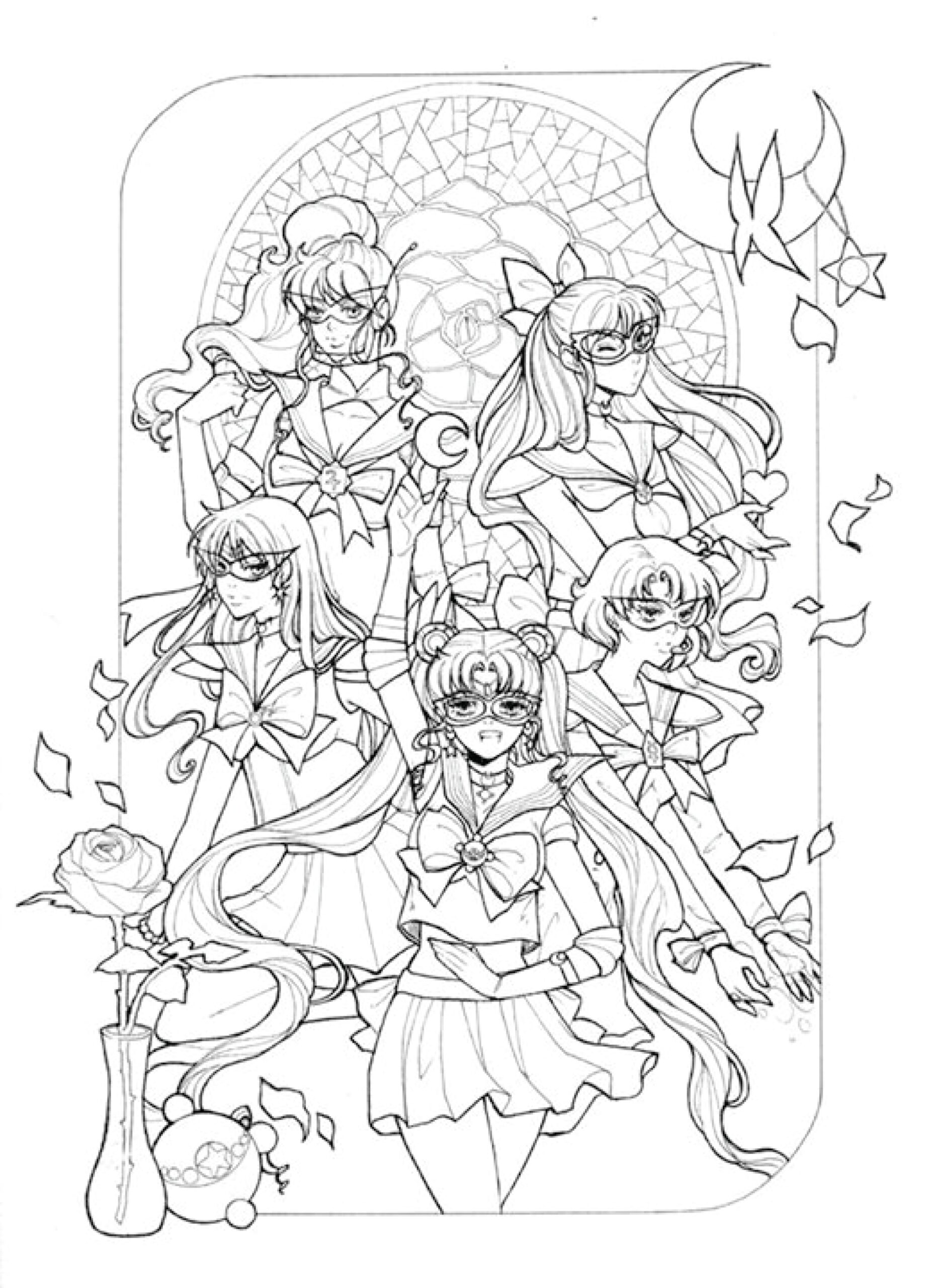 sailor moon characters coloring pages