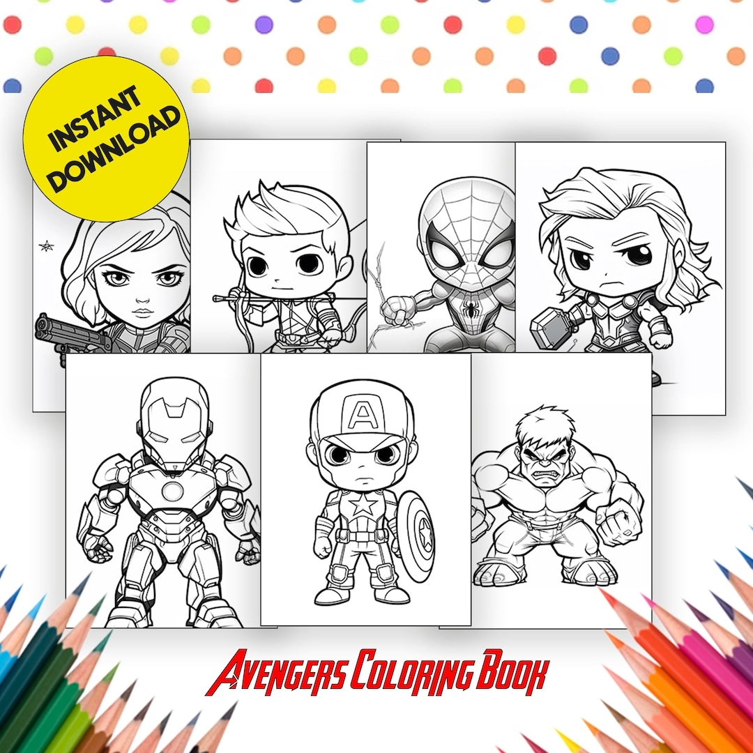 Avengers Coloring Book Printables Kids Superhero Pages INSTANT DOWNLOAD Etsy Avengers Coloring Book Printables Kids Superhero Pages INSTANT DOWNLOAD Etsy