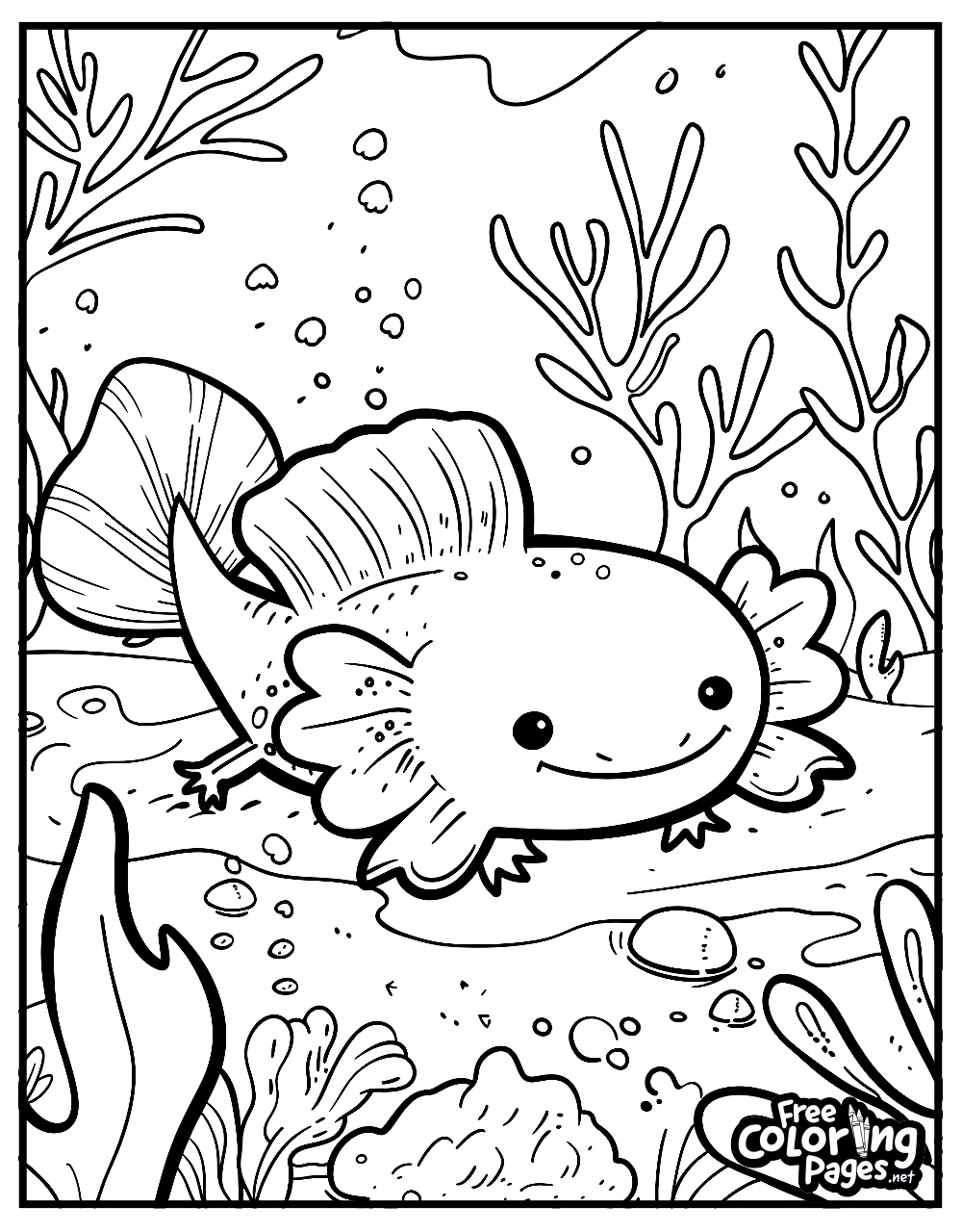 axolotl coloring pages printable