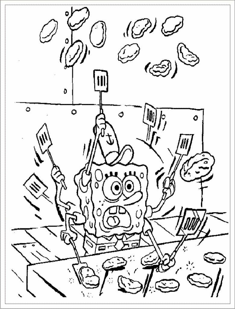 Bob Cooks Steaks SpongeBob Coloring Pages Bob Cooks Steaks SpongeBob Coloring Pages