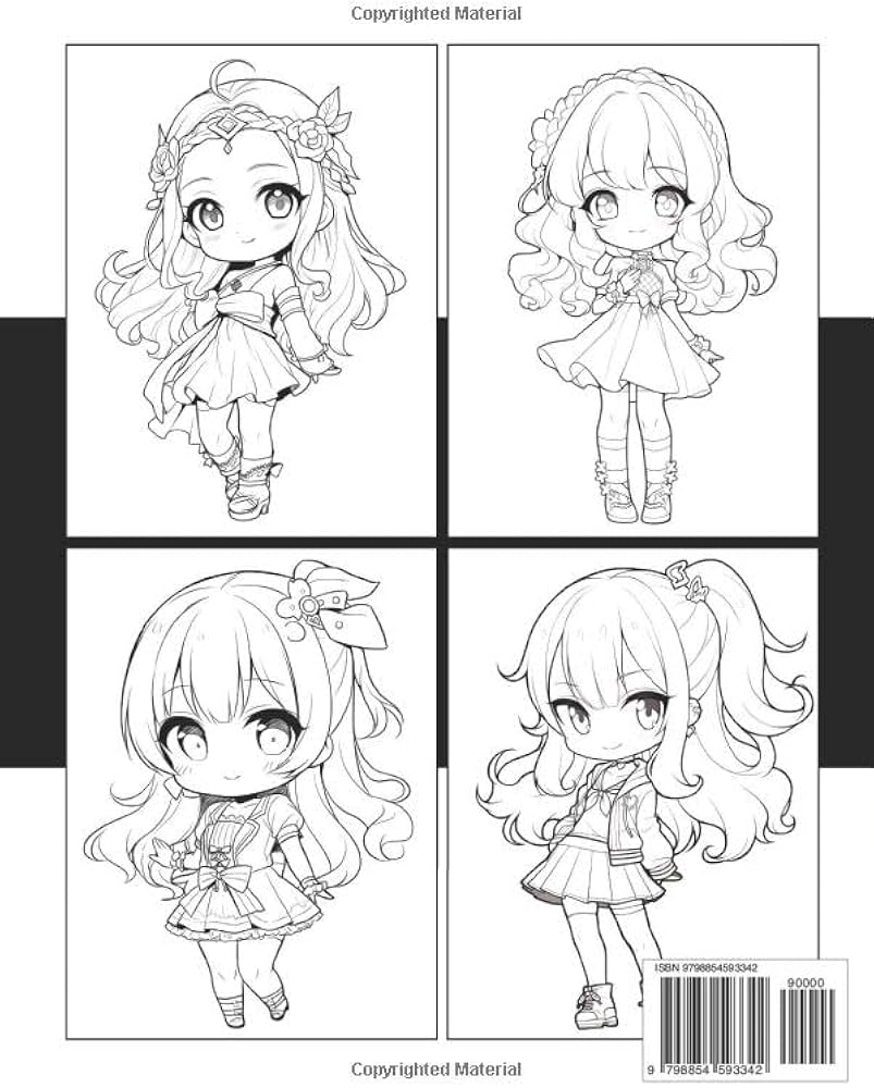 Chibi Girls Coloring Book NEW EDITION Kawaii Japanese Manga Drawings And Anime Chibi Girls Characters Coloring Page For Kids And Girls Teens KTN Publishing 9798854593342 Amazon Books