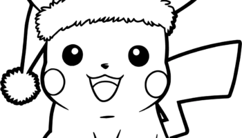 Christmas Pikachu Coloring Page Easy Drawing Guides