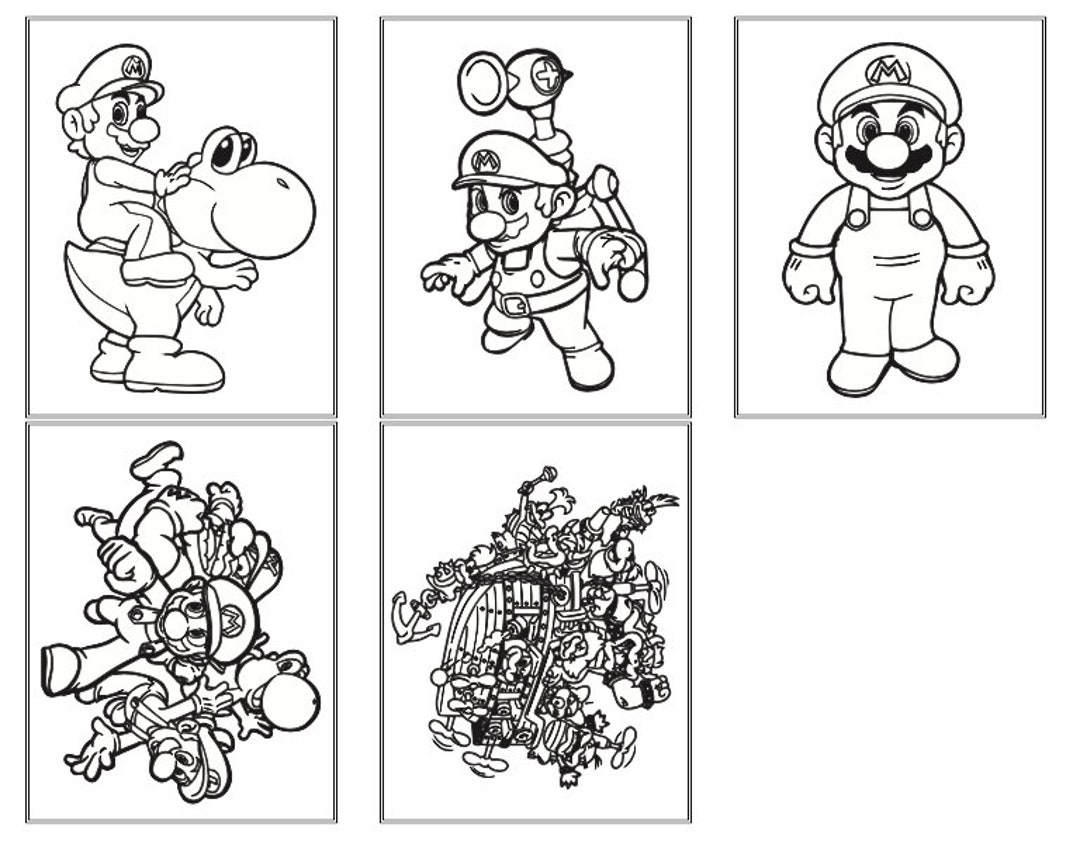 Coloring Pages Mario Party Games Homeschool Printable Etsy