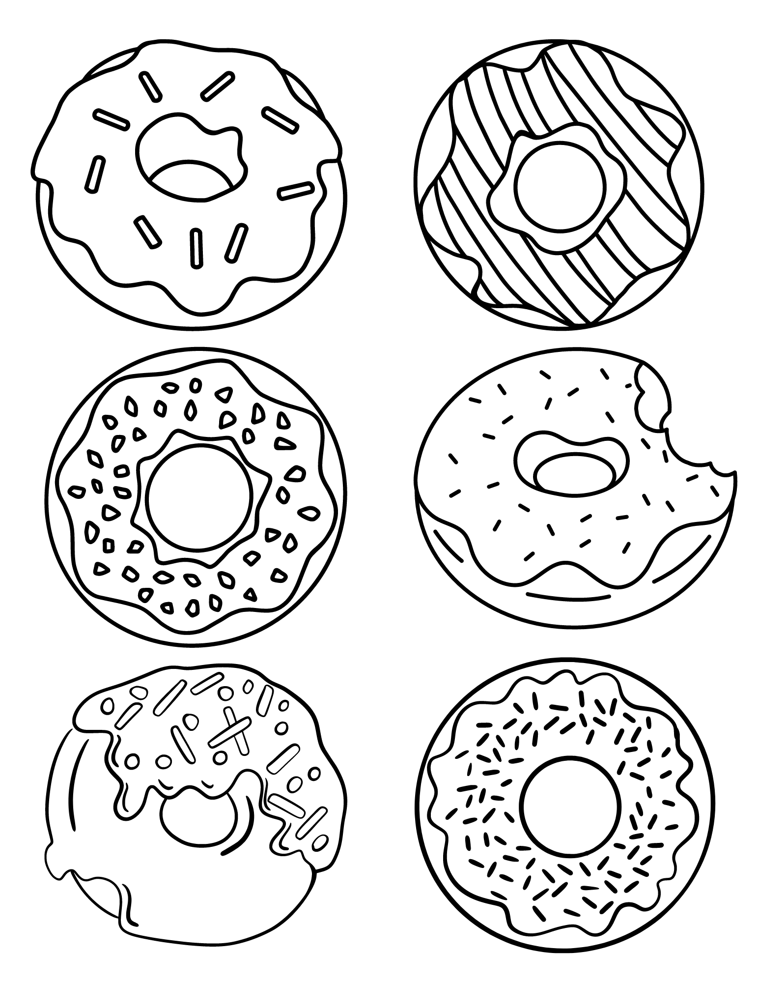 Cute Donut Coloring Pages For Kids And Adults Cute Donut Coloring Pages For Kids And Adults