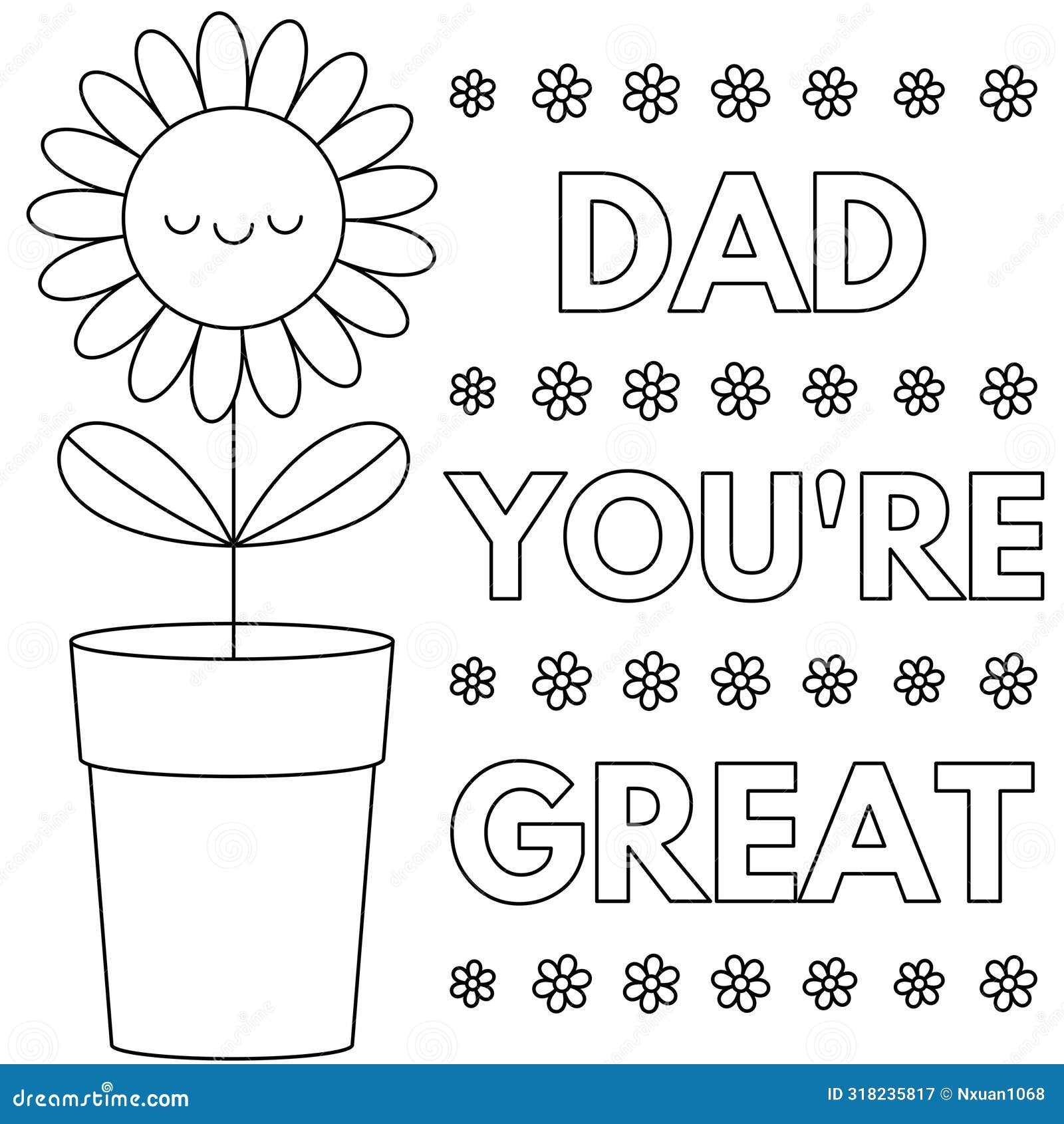 Cute Father s Day Coloring Pages For Kids Outline Vector Illustration Easy To Color Black And White Activity Worksheet Stock Vector Illustration Of Heart Easy 318235817