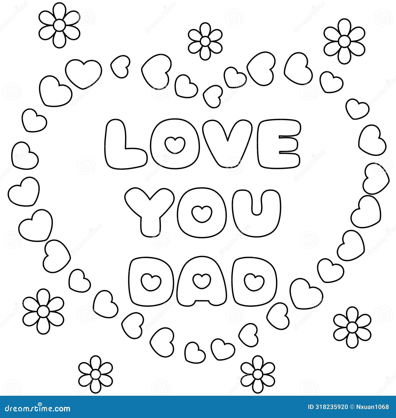 Cute Father s Day Coloring Pages For Kids Outline Vector Illustration Easy To Color Black And White Activity Worksheet Stock Vector Illustration Of Memories Drawings 318235920