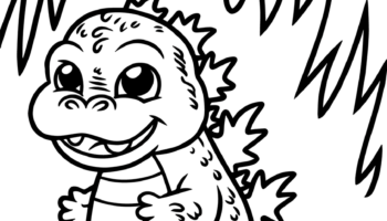 Cute Godzilla Coloring Page Easy Drawing Guides
