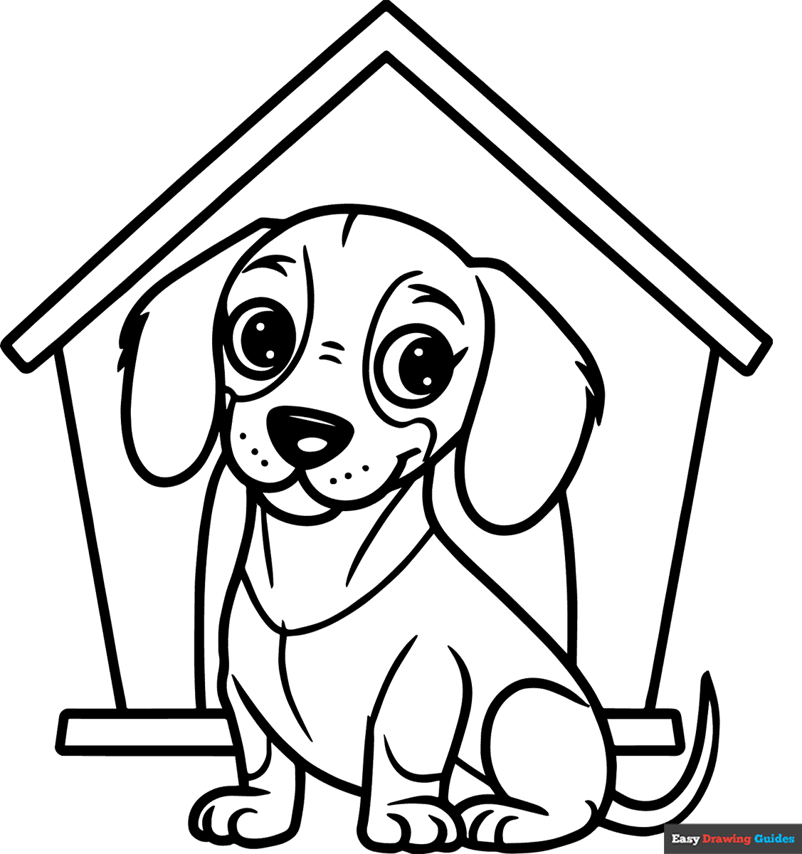 Dachshund Puppy Doghouse Coloring Page Easy Drawing Guides Dachshund Puppy Doghouse Coloring Page Easy Drawing Guides