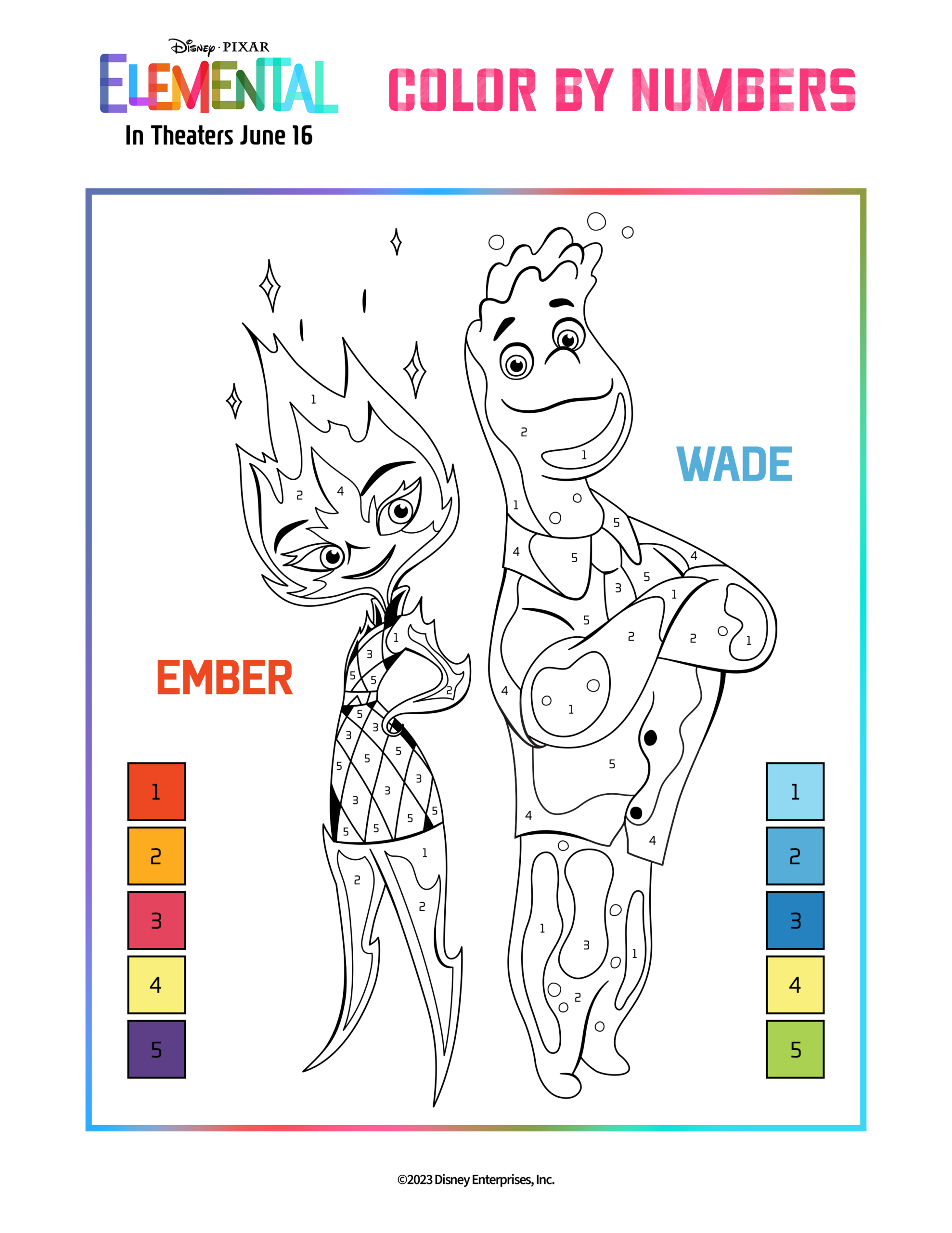 DIsney Pixar ELEMENTAL Coloring And Activity Pages Stained With Style DIsney Pixar ELEMENTAL Coloring And Activity Pages Stained With Style