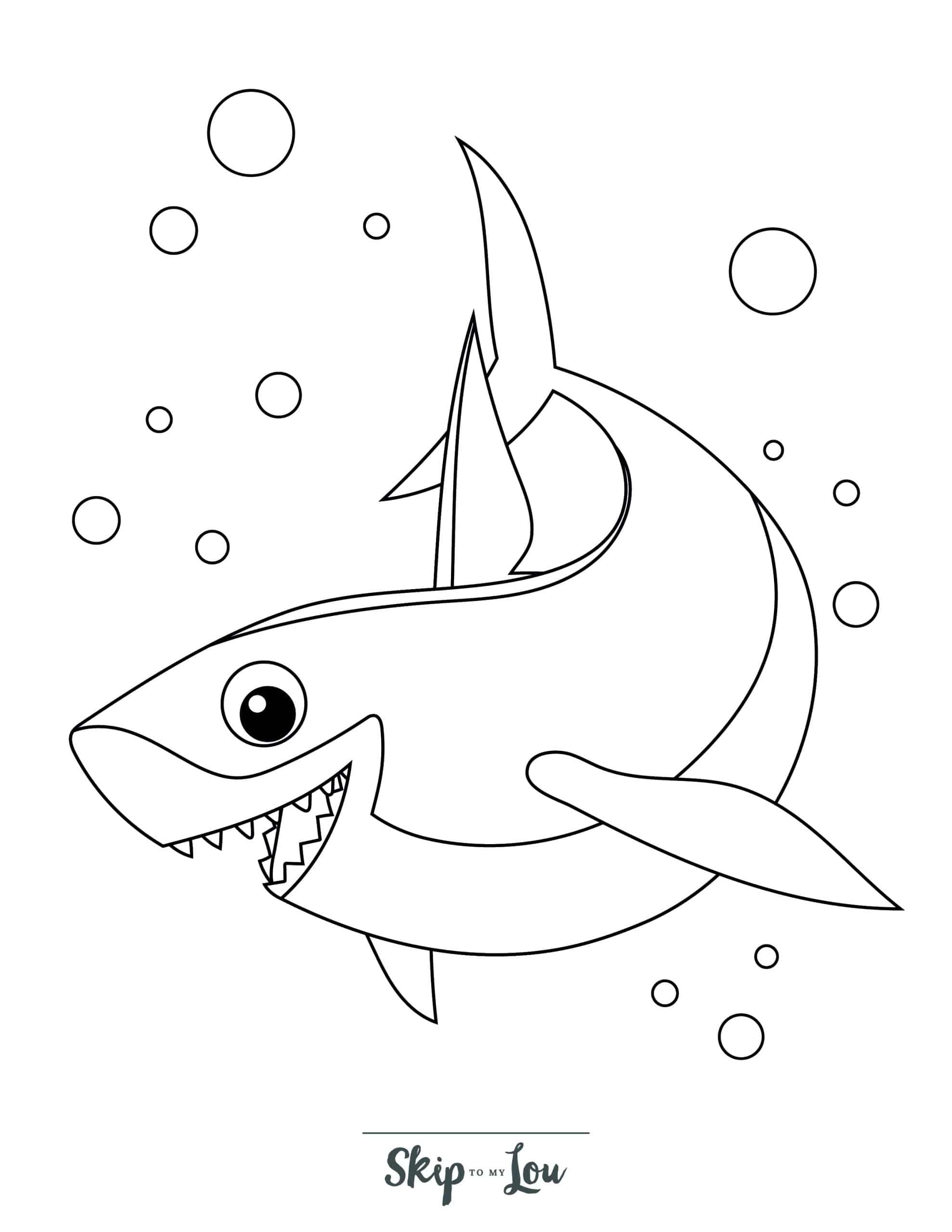 shark printable coloring pages