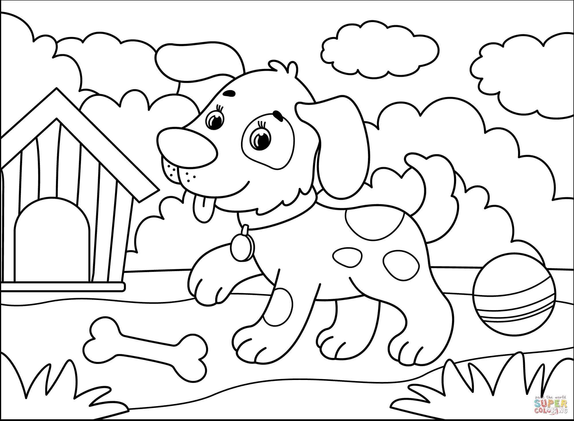Dog Coloring Page Free Printable Dog Coloring Page Free Printable