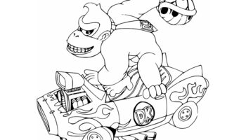 Donkey Kong Kart Mario Kart Coloring Pages