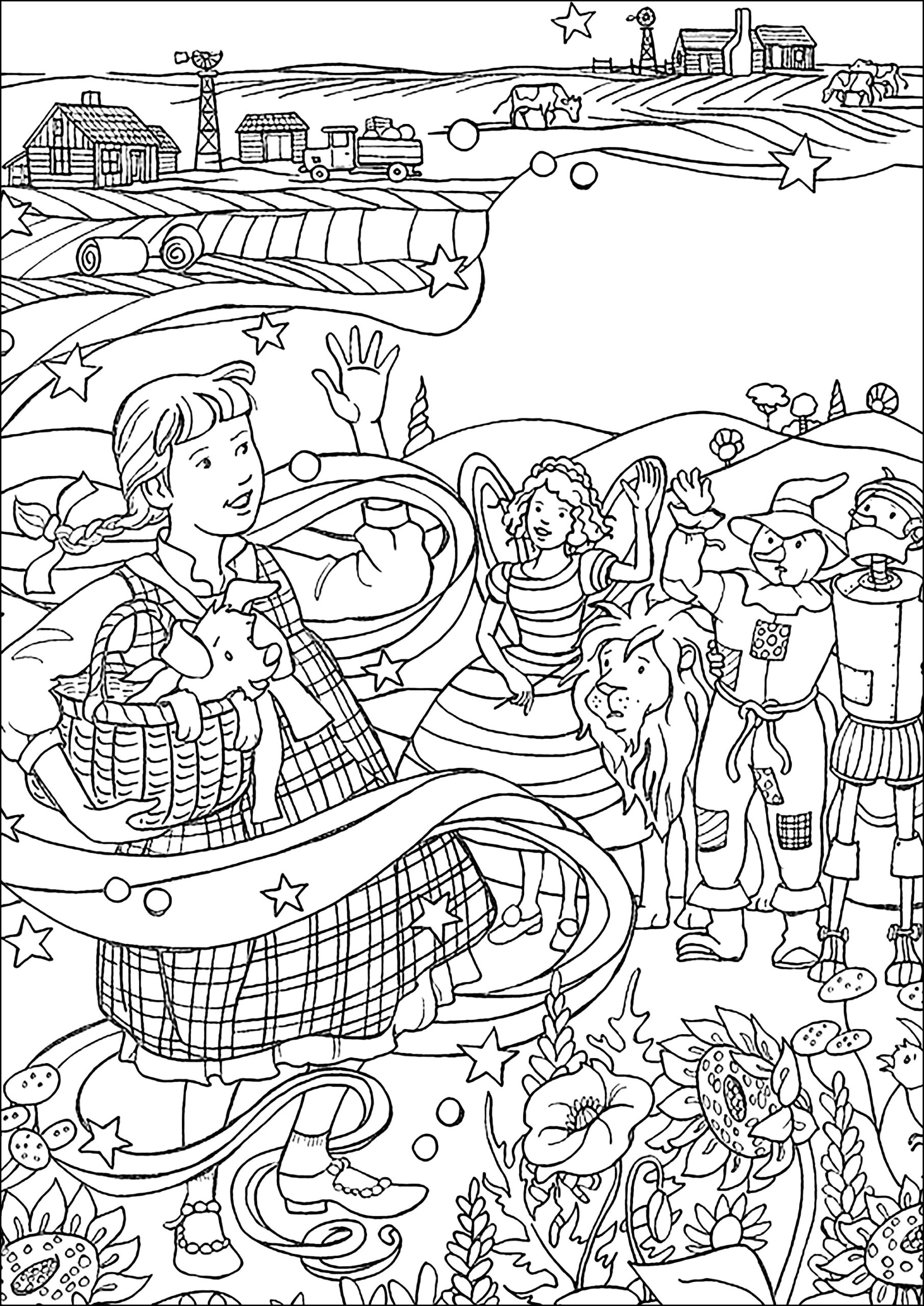 wizard of oz characters coloring pages