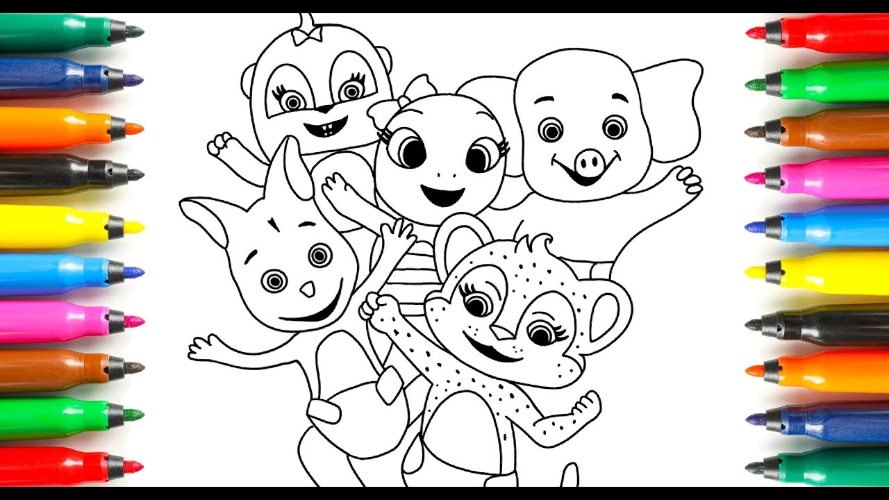 Drawing And Coloring Word Party Animals YouTube