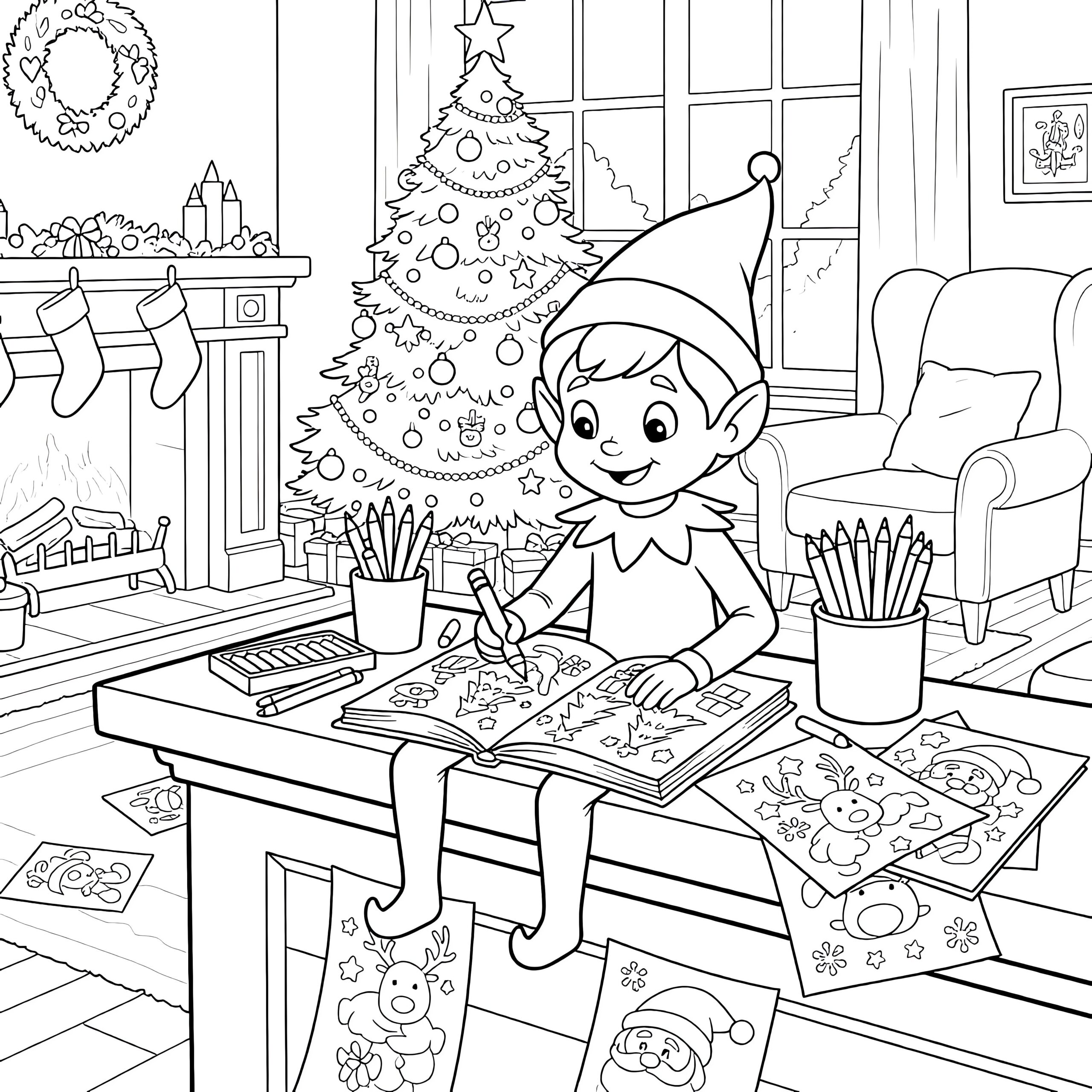 elf on the shelf printable coloring pages