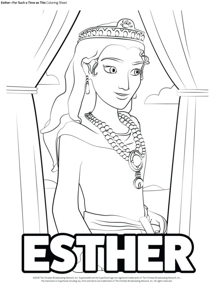 Esther Coloring Sheet Superbook Academy South Africa