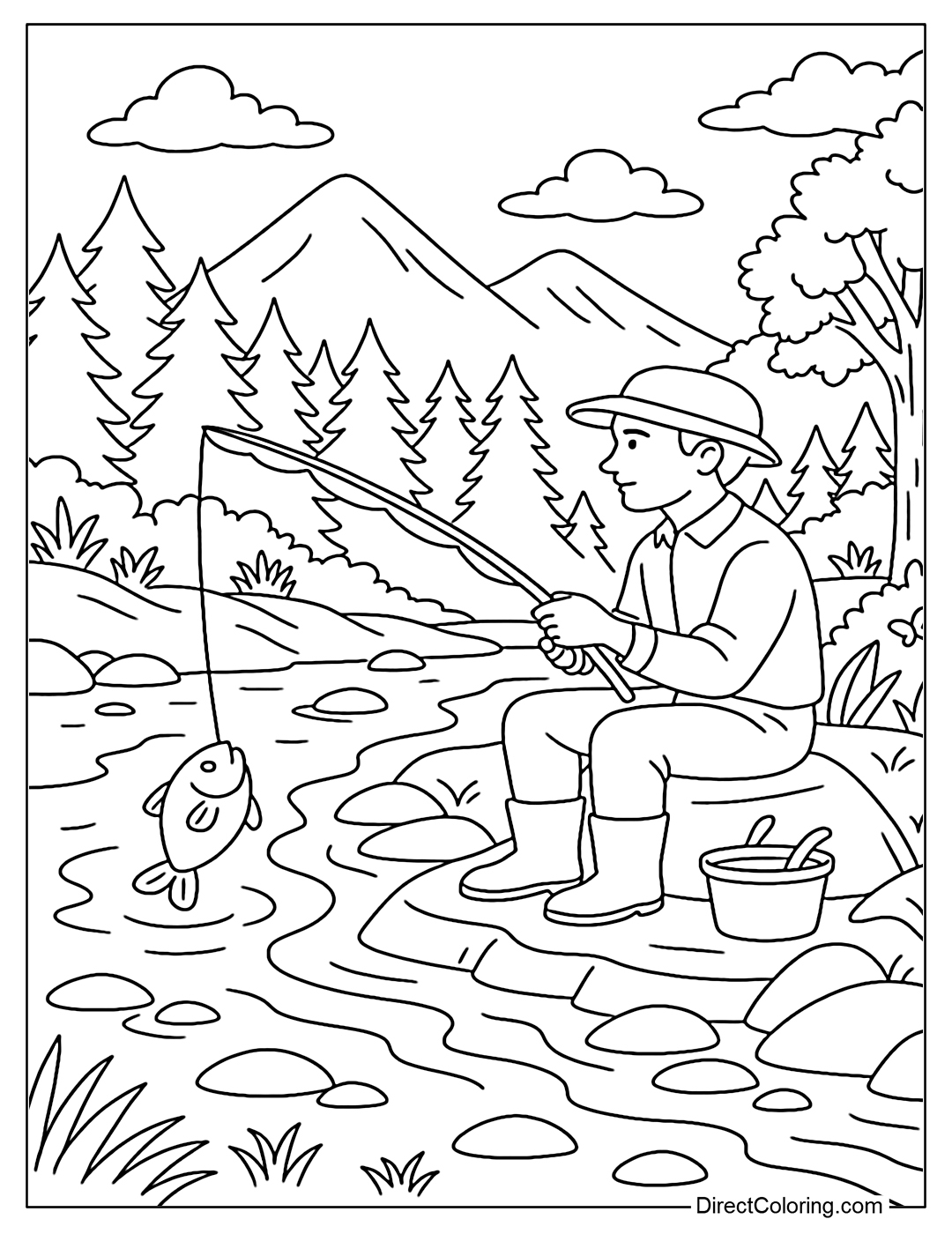 Fishing Coloring Pages Free PDF To Download And Print Fishing Coloring Pages Free PDF To Download And Print