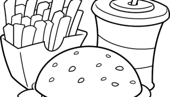 Food Coloring Page Easy Drawing Guides