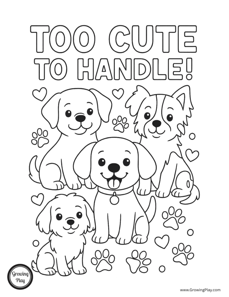 Free Cute Dog Coloring Pages Printable PDF Growing Play Free Cute Dog Coloring Pages Printable PDF Growing Play