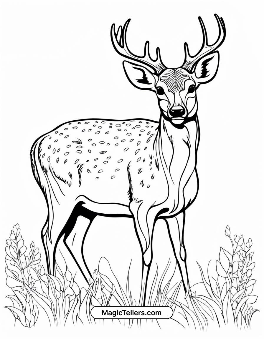 Free Deer Coloring Page Printable PDF MagicTellers