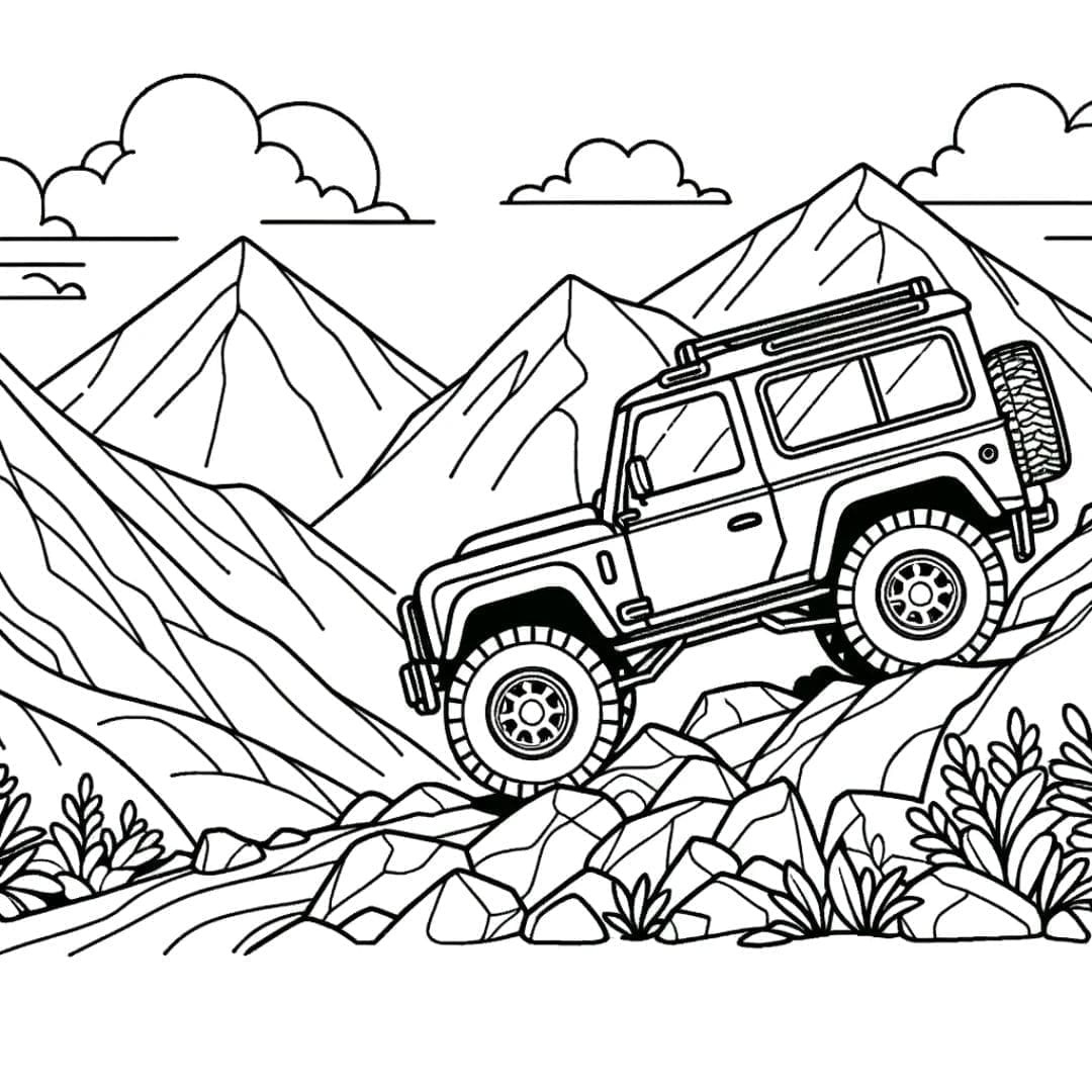 Free Drawing To Print Car And Mountains Coloring Free Drawing To Print Car And Mountains Coloring