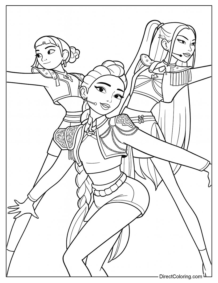 kpop demon hunters coloring pages free printable kpop demon hunters coloring pages free printable