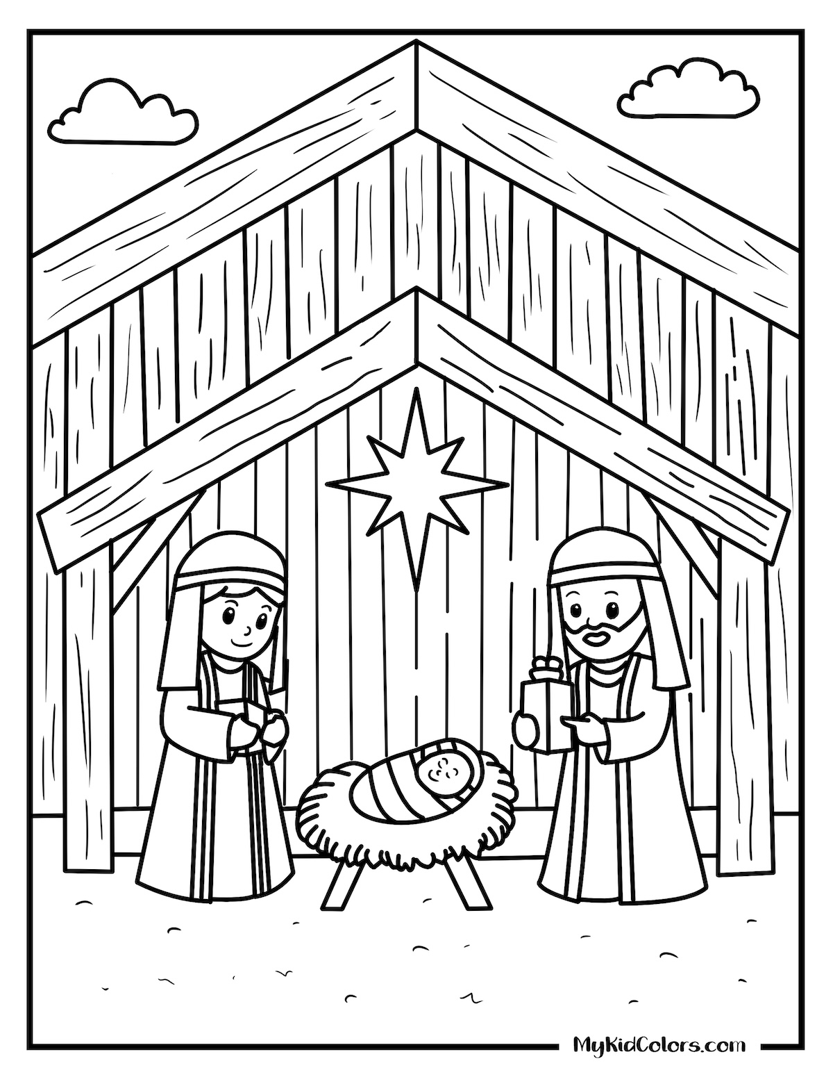 Free Nativity Coloring Pages For Kids Jesus Angels Manger Scenes