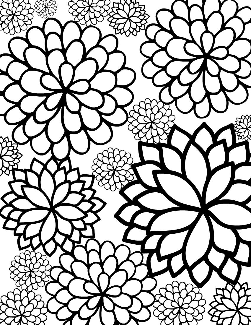 printable cute flower coloring pages