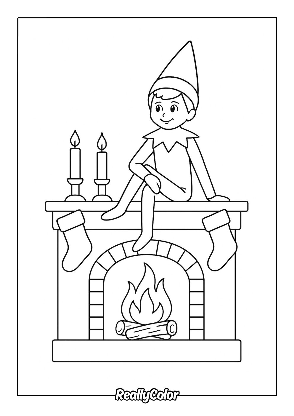 printable elf on the shelf coloring pages