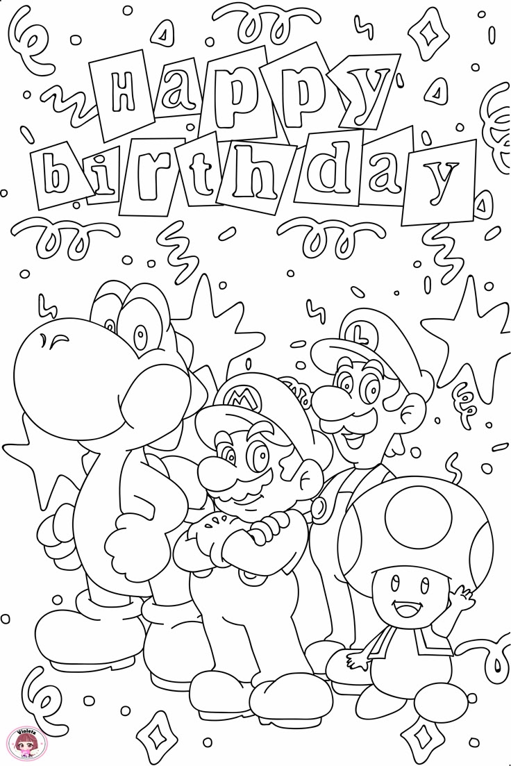 Free Printable Mario Bros Happy Birthday Coloring Page Get Crafty With Luigi Free Printable Mario Bros Happy Birthday Coloring Page Get Crafty With Luigi