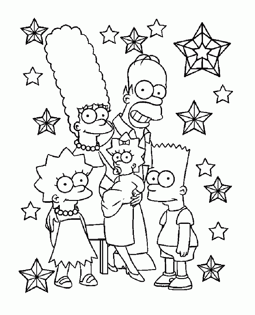 the simpsons characters coloring pages