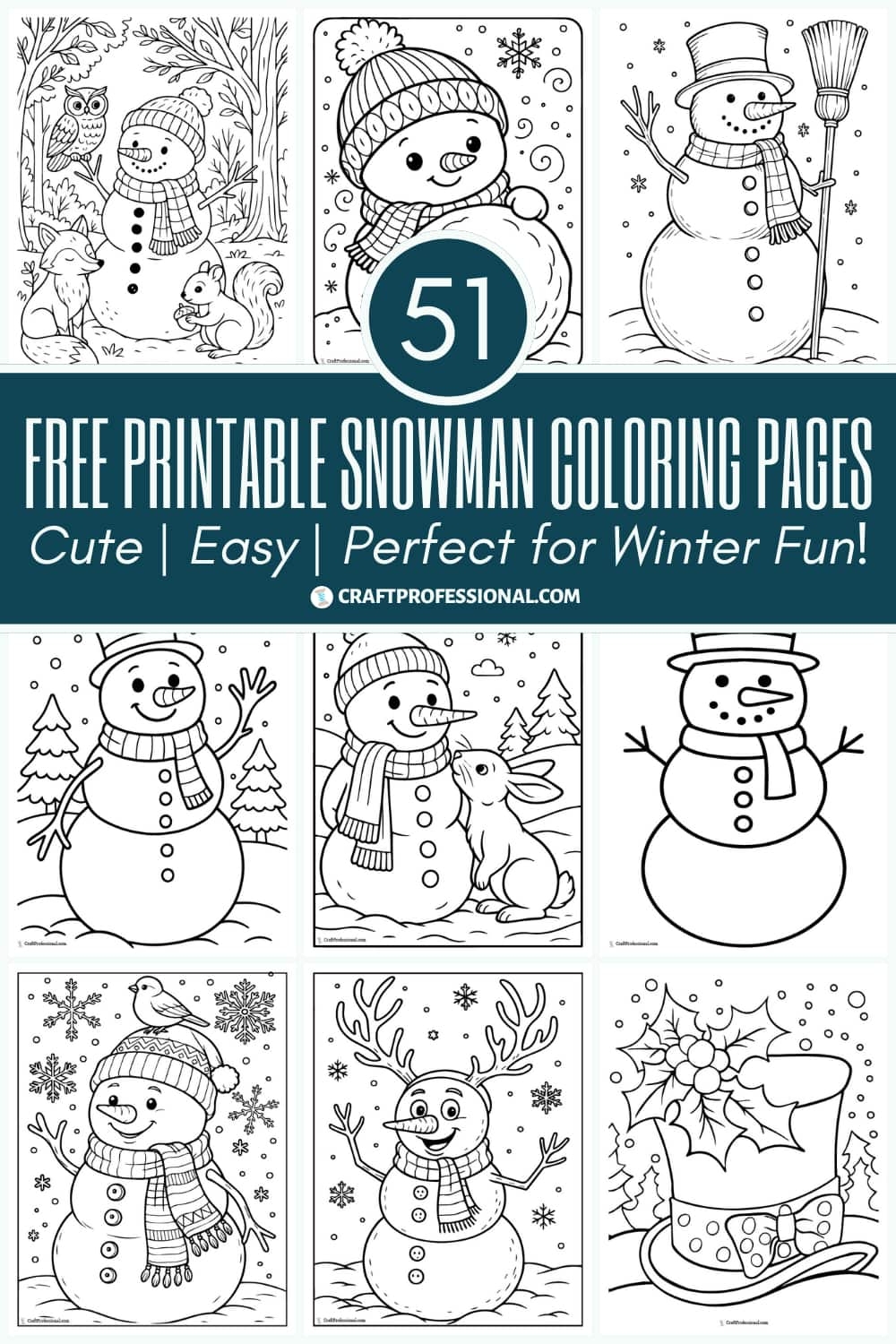 snowman printable coloring pages