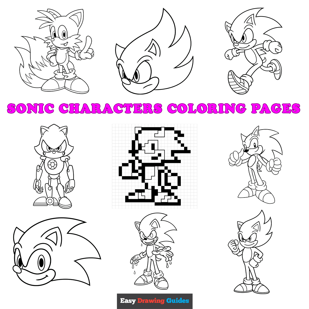 Free Sonic Character Coloring Pages For Kids 10 Printable Sheets