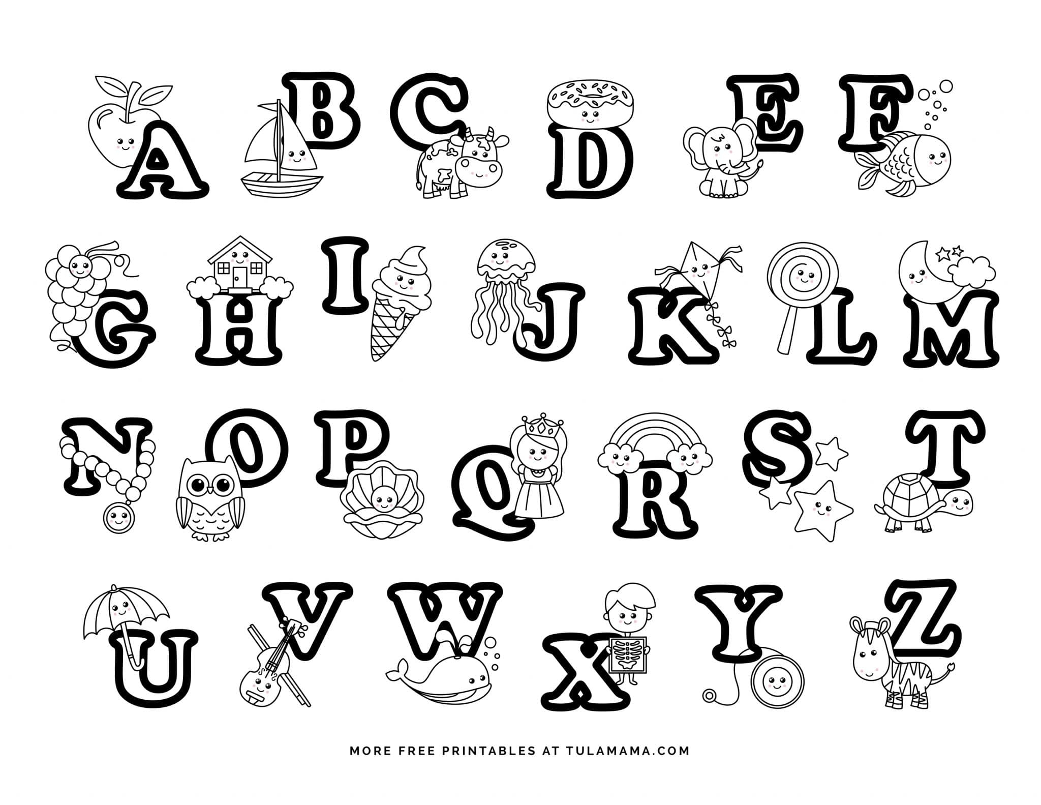 Fun And Easy To Print ABC Coloring Pages For Preschoolers Kindergartners Tulamama Fun And Easy To Print ABC Coloring Pages For Preschoolers Kindergartners Tulamama
