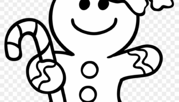 Gingerbread Man Coloring Pages Color By Sight Word Christmas Free Transparent PNG Clipart Images Download