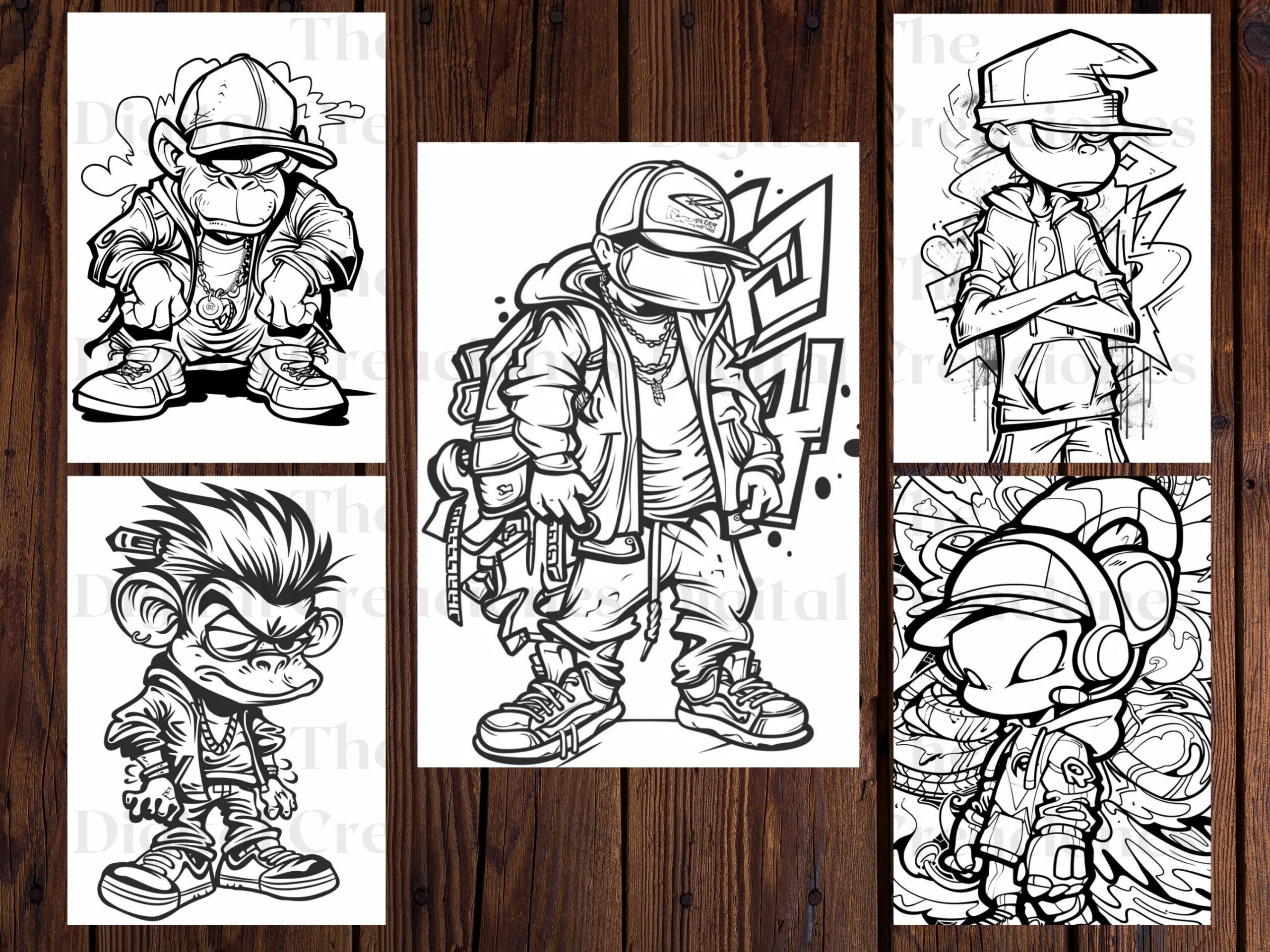 Graffiti Character Coloring Book 25 Abstract Street Art Pages printable PDF Etsy