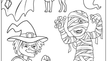 Halloween Characters Coloring Page Free Printable