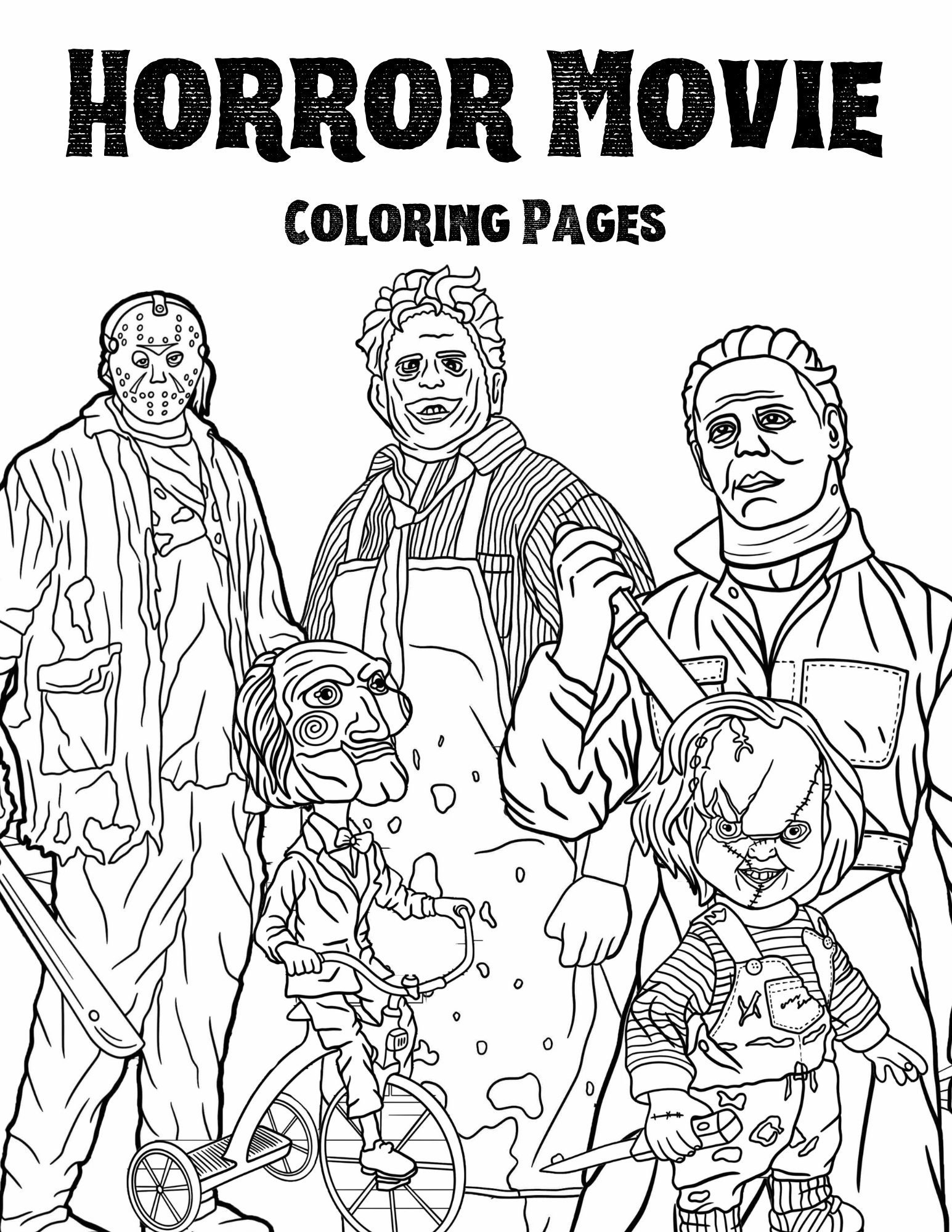 Horror Movie Inspired Coloring Pages Spooky Halloween Printable Activity PDF Instant Download Etsy Israel Horror Movie Inspired Coloring Pages Spooky Halloween Printable Activity PDF Instant Download Etsy Israel