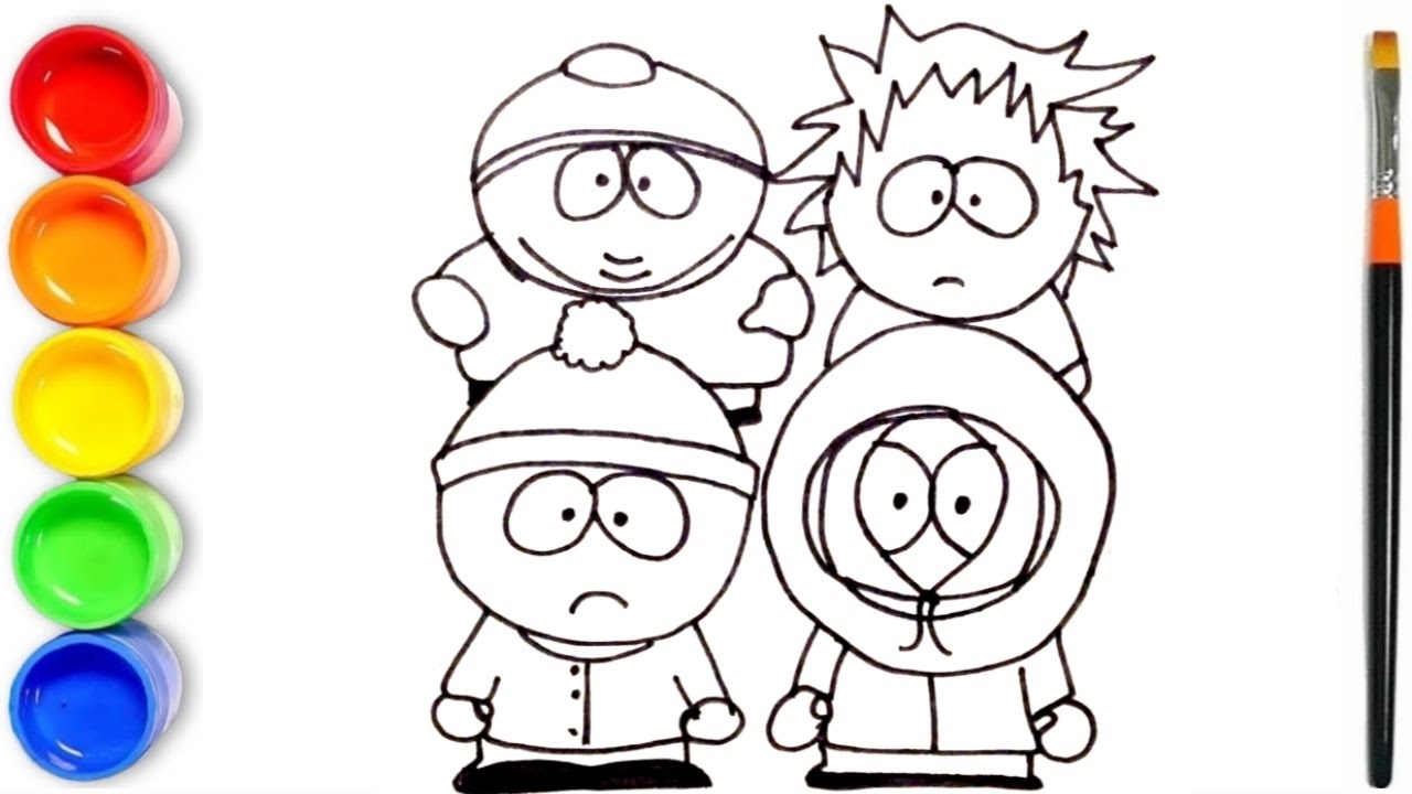 south park characters coloring pages