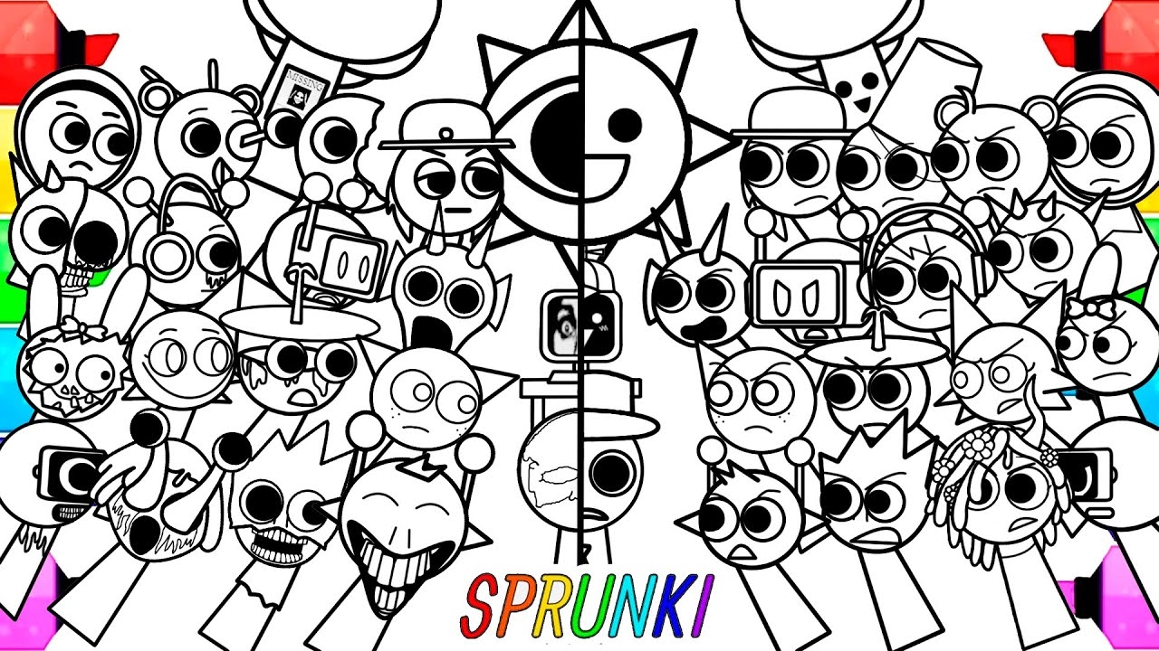 Incredibox Sprunki New Big Coloring Pages How To Color All Original Sprunki Vs All Horror Sprunki YouTube
