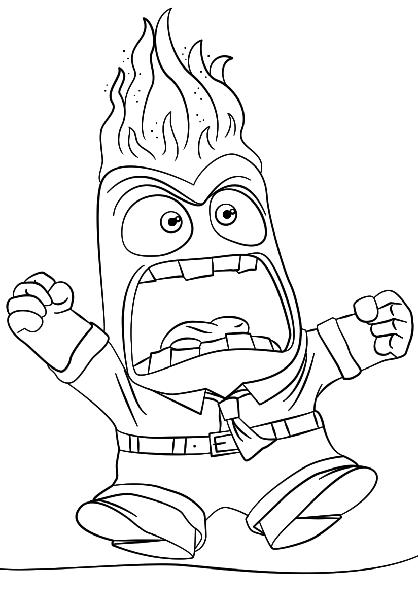 Inside Out Anger Coloring Page Free Printable