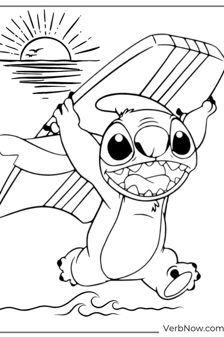 Kawaii Stitch Free PDF Printables For Cute Coloring Pages