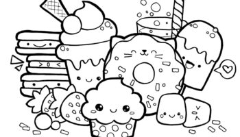 Kawaii Sweets Doodle FREE Coloring Page Printalbe PDF 