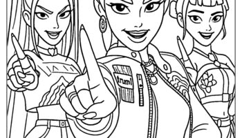KPop Demon Hunters Coloring Pages Free PDF To Download And Print